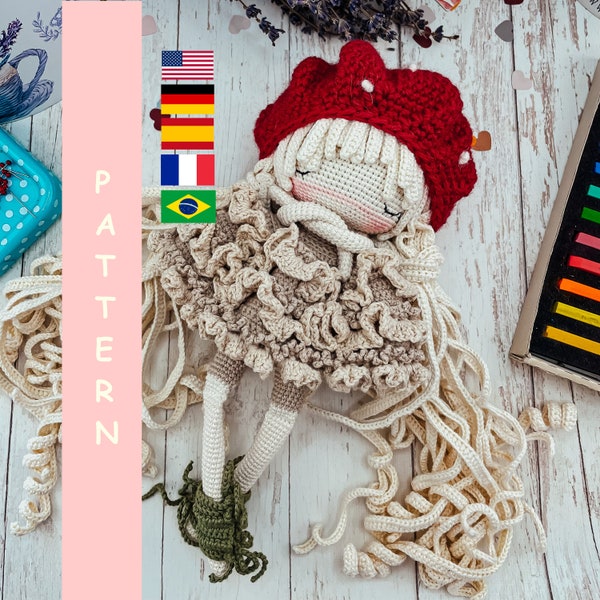 PDF Crochet PATTERN Amigurumi Doll Friendly Mushroom, Crochet Stuffed Toy, Best Gift Idea