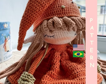 Patrón de crochet en PDF: Elfo amigable, muñeco amigurumi, peluche de crochet, la mejor idea para regalar.