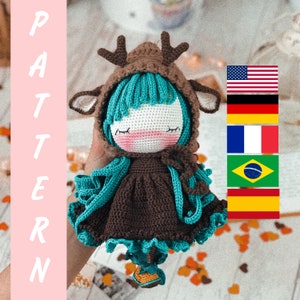 PDF PATTERN Amigurumi Cute Deer, Crochet Stuffed Doll, Best Gift Idea, Christmas Toy English Deutsch Français Portuguesa Brasileira Español