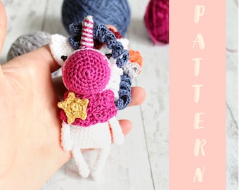 Pattern Crochet Little Unicorn, Crochet Amigurumi Pattern, Handmade Gift, Unicorn Cute Accessory, PDF Crochet Toy Animal Pattern 11 cm/4.3"