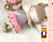 PDF PATTERN Amigurumi Doll Bear,  Crochet Bear, DIY, Stuffed Toy, Crochet Gift Idea English, Patrón Español, Patron Français, Deutsch