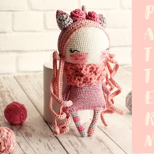 PDF Amigurumi Doll Pattern, Crochet Unicorn, DIY Doll, Best Girl Gift Idea, Cute Stuffed Toy Unicorn 20 cm / 7.8&quot;