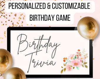 Birthday Trivia Game, Birthday Games for Her, Customizable Slideshow Birthday Party Game, Trivia Birthday Game, PowerPoint Alternative, 30th