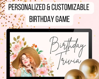 Birthday Trivia Game, Birthday Games for Her, Customizable Slideshow Birthday Party Game, Trivia Birthday Game, PowerPoint Alternative, 30th