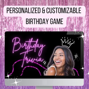 Birthday Trivia Game, Birthday Games for Her, Customizable Slideshow Birthday Party Game, Trivia Birthday Game, PowerPoint Alternative, 30th