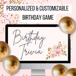 Birthday Trivia Game, Birthday Games for Her, Customizable Slideshow Birthday Party Game, Trivia Birthday Game, PowerPoint Alternative, 30th