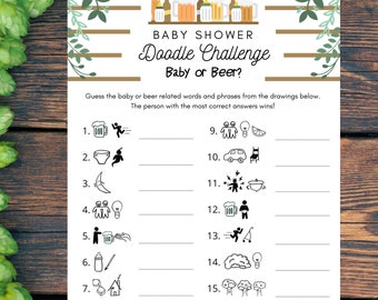 Baby Shower Beer Themed Game, Party icebreaker, Brewery Game, Beer Game, Baby is Brewing Themed Game , Co-ed