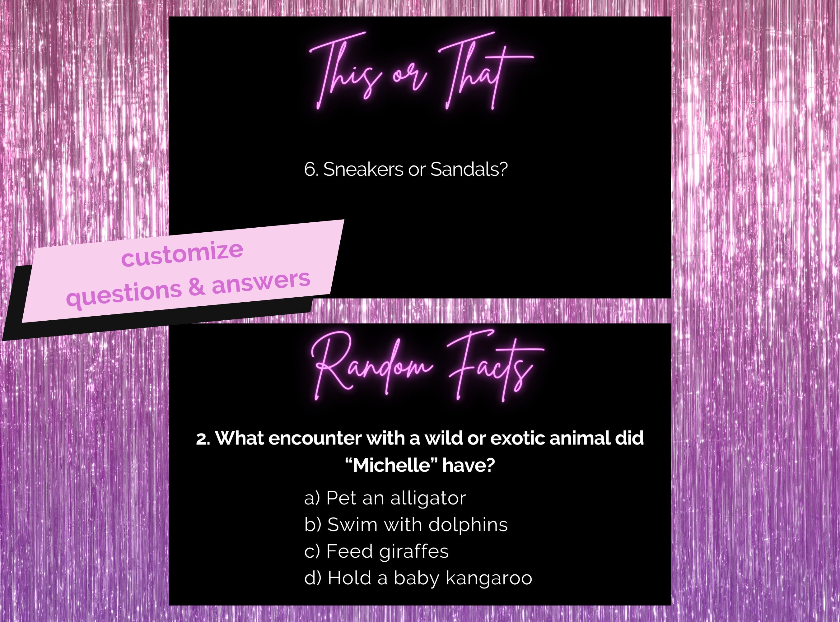 Birthday Trivia Game, Birthday Games for Her, Customizable Slideshow