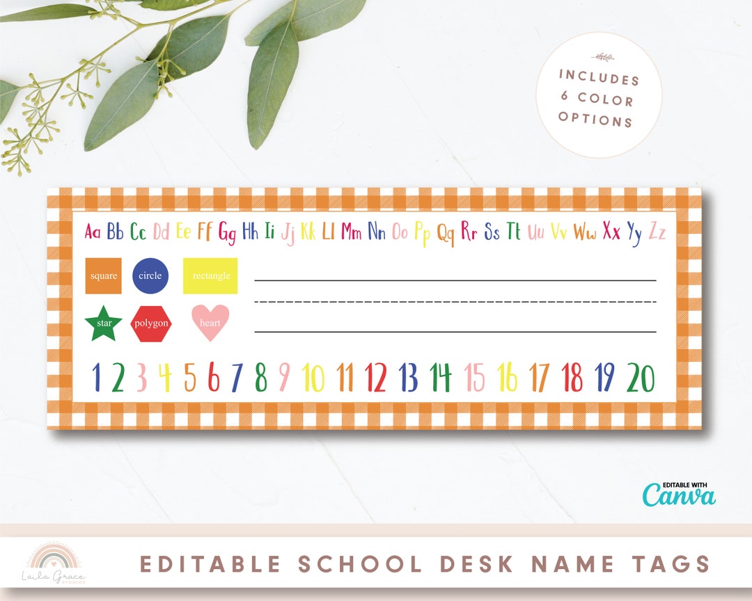 School Desk Name Tags, Back to School Supplies, Kids Name Tags, Kids ...