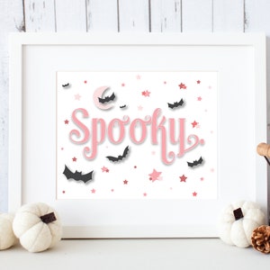 Spooky Cute Halloween Printable Art, Pink Halloween Decorations