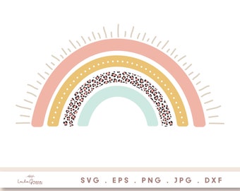 Gepard Regenbogen SVG, Clipart für Cricut (Digitaler Download)