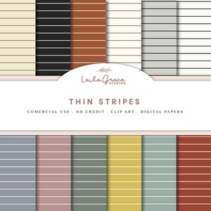 Striped Scrapbook Paper, Stripes Digital Paper, Card making supplies