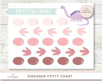 Dinosaur Potty Training Chart, Sticker Reward Chart (PDF)
