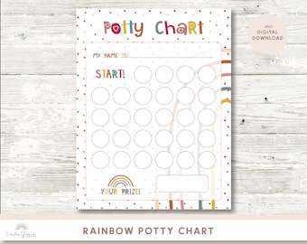 Rainbow Potty Chart, Sticker Reward System (Digital Download)