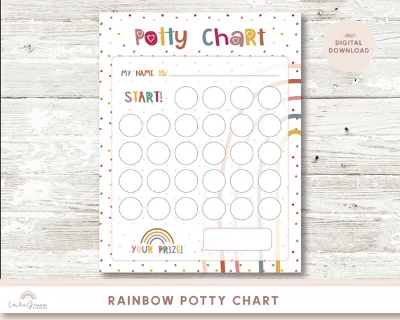 Kids Potty Chart Printable Potty Chart for Girls Potty - Etsy