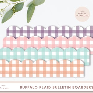 Classroom Bulletin Board Boarder Buffalo Plaid