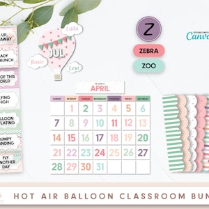 Hot Air Balloon Classroom Decor, Classroom Decor Bundle, Classroom Decor Elementary, Classroom Behavior Chart, Bulletin Board Border