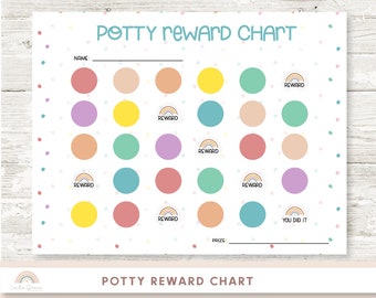 Rainbow Potty Training Reward Chart, Kids Printable PDF