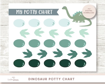 Dinosaur Potty Training Chart, Toddler Sticker Chart (PDF)