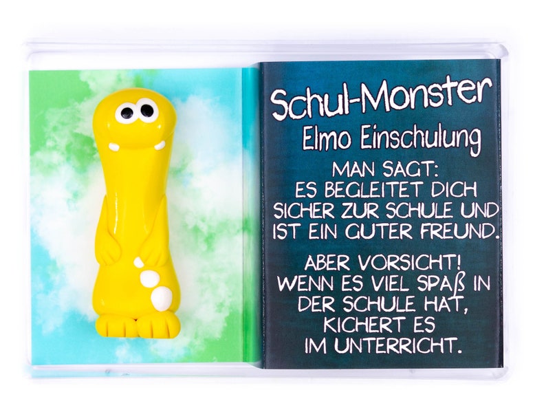 Einschulung Geschenk Junge, Schul-Monster Bild 1