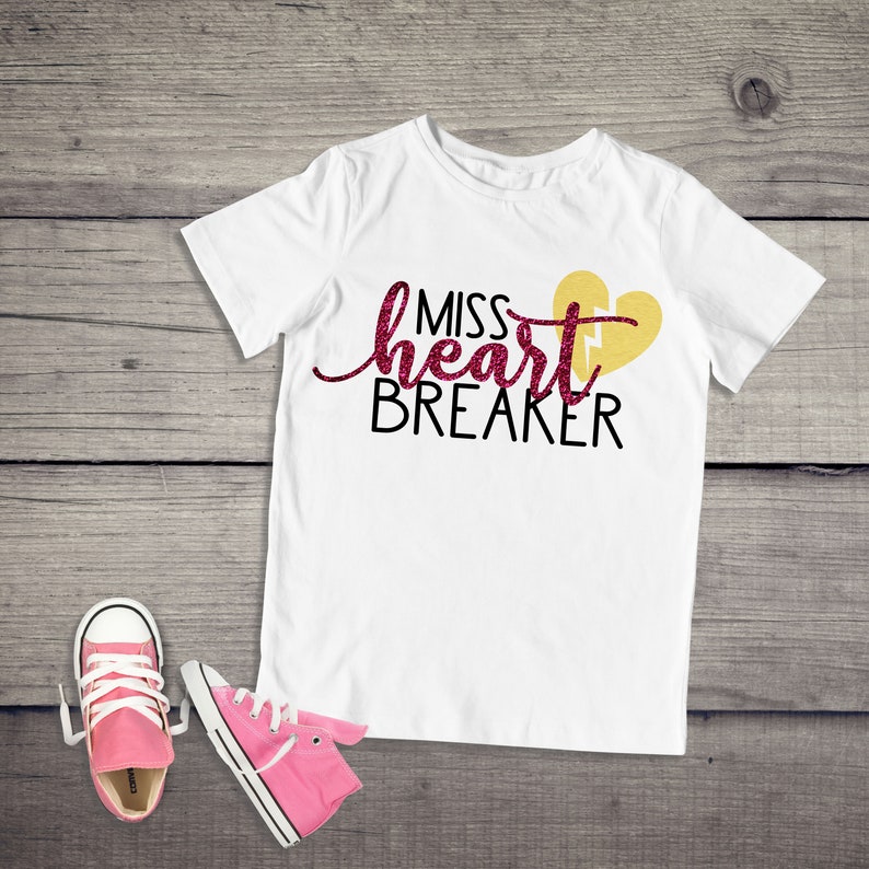 Miss heart breaker kids valentine shirt