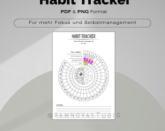 Rastreador de hábitos imprimible | Planificador de hábitos de 31 días | Plantilla de diario de mindfulness | Minimalista, Bullet Journal, PDF de autodesarrollo