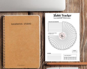 Rastreador de hábitos | Planificador de hábitos de 31 días | Plantilla de diario de mindfulness | Minimalista, Bullet Journal, PDF de autodesarrollo