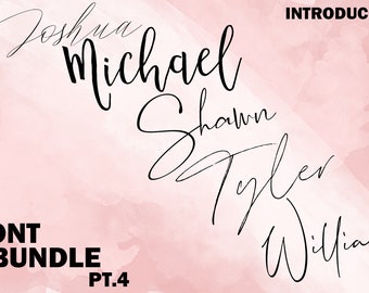 Font Bundle Set Digital Font Calligraphy Bundle Font Set Software Download Files Word Silhouette Cricut Embroidery Photoshop