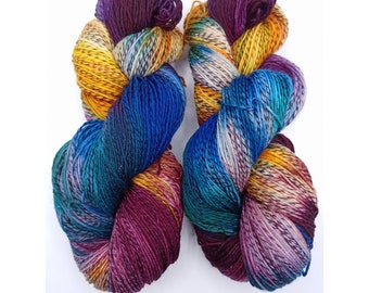 hand-dyed sock yarn, 4 ply, "oriental bazaar", zebra dyeing, creative corner,