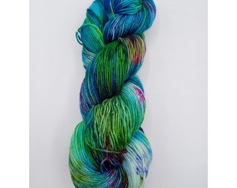 Sock yarn fine, hand-dyed, 4 ply, 80/20, Ice 288, Creativ-Ecke, white, light yellow, orange, pink, light green, light blue, purple,