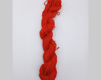 Mini - skein of fine sock yarn, hand-dyed, 4 ply, mottled orange, Creativ-Ecke, semisolid, uni,