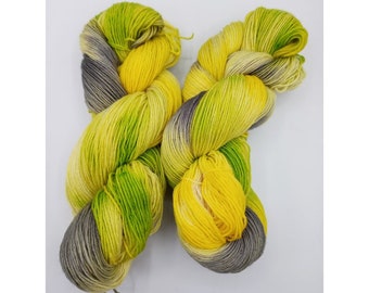 hand-dyed sock yarn, 4-ply, "Canary", Creative Corner,