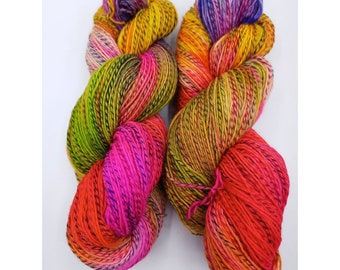 hand-dyed sock yarn, 4 ply, "fruit bowl", zebra dyeing, creative corner,