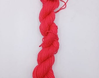 Mini strand of sock yarn, fine, hand-dyed, 4-ply, coral mottled, creative corner, semi-solid, plain,