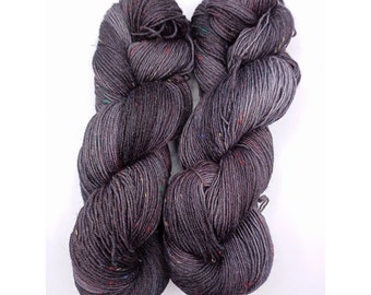 Sock yarn with tweed, hand-dyed, 4 ply, charcoal, Creativ-Ecke, white, light grey, grey, dark grey