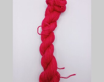 Mini - skein of fine sock yarn, hand-dyed, 4 ply, fuchsia mottled, Creativ-Ecke, semisolid, uni,