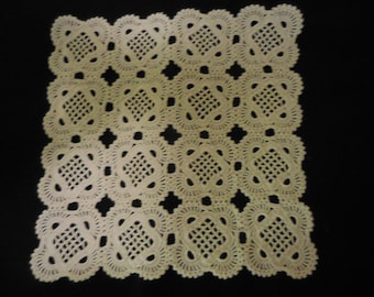 Gehaakt kleedje handgemaakt natuurlijk patchwork vierkant 20,5 cm x 20,5 cm katoen