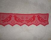 Crochet lace hand work red pigeon vintage wardrobe Trim