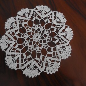 Napperons Crochet D'Art Fait Main Coton Blancs Ronds 9cm Super Prix