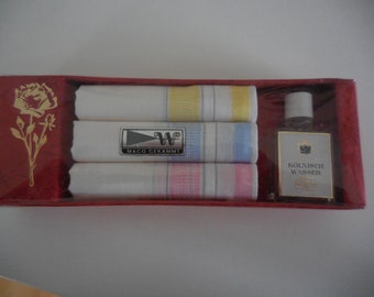 Drei Stofftaschentücher vintage 50er Jahre Rockabilly in Originalgeschenkverpackung