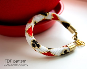 Wzór na bransoletkę z koralików szydełkowych: wzór kartek (wzór w formacie PDF)