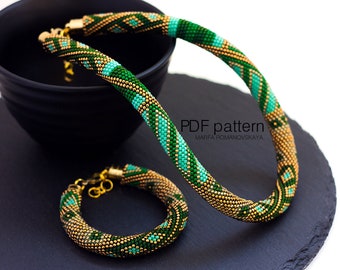 Bead Crochet Pattern: Tribal Boho Necklace & Bracelet (PDF Pattern)