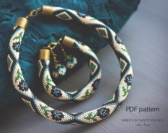 Tribal Bead Crochet Pattern: Boho Necklace & Bracelet (PDF Pattern)