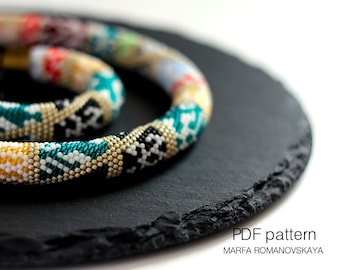 Tribal Bead Crochet Pattern: Boho Necklace & Bracelet (PDF Pattern)