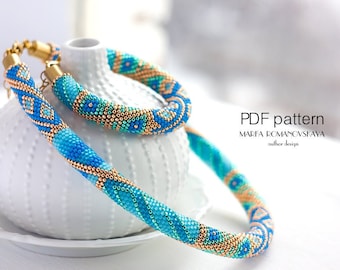 Patrón de collar de cuentas de crochet: joyería tribal bohemia (patrón PDF)