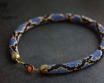 Patrón de collar de cuentas de crochet: Diseño de serpiente y pitón (patrón PDF)