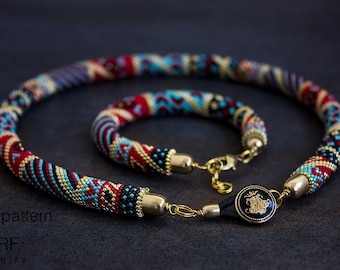 Wzór na naszyjnik z koralików szydełkowych: Tribal Boho Design (wzór PDF)