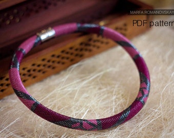 Patrón de collar de cuentas de crochet: Diseño tribal bohemio (patrón PDF)