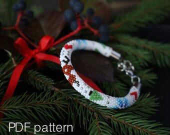 Patrón de crochet con cuentas de ciervo navideño: Esquema de collar bohemio (PDF)