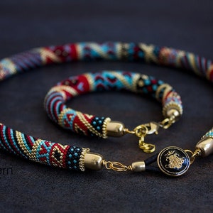 Pattern bead crochet Tribal pattern Beadcrochet pattern Boho necklace Ethnic pattern Beaded pattern Bead crochet scheme Beaded snake pattern